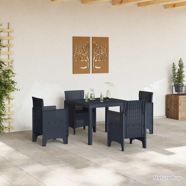 Ensemble de salle � manger de jardin 5 pcs Anthracite
