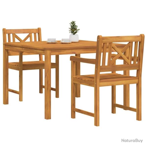 Ensemble de salle � manger de jardin , 3 pi�ces en bois massif d'acacia