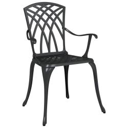 Chaise de jardin 2 pcs Noir 53 x 51 x 88,5cm Aluminium