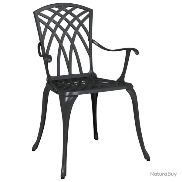 Chaises de jardin 2 pcs Aluminium coul� Noir