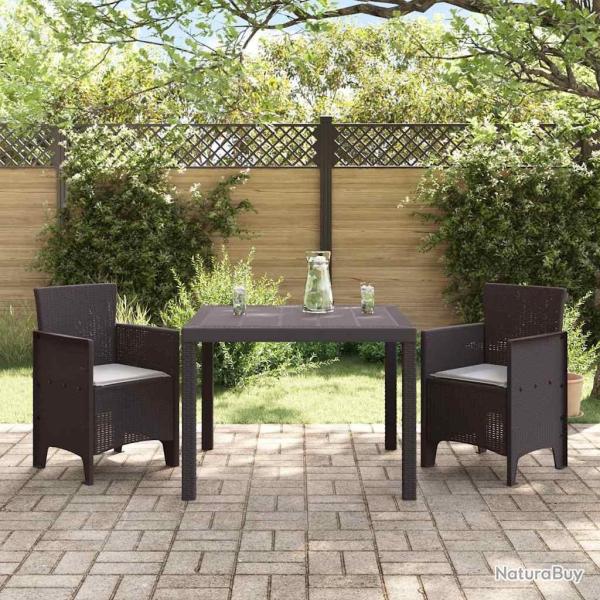 Ensemble de Salle � Manger de Jardin 3 pcs Marron