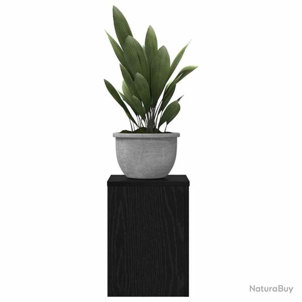 Supports de plantes 2 pcs en ch�ne noir 25x25x35 cm, en bois reconstitu�.