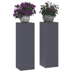 Supports de Plantes Ext&eacute;rieurs Pillar 2 pcs Anthracite 24x24x75 cm Acier