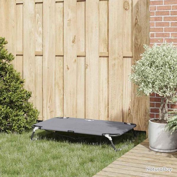 Lit pour Chien Pliable Gris clair Cadre en mtal, lit en tissu