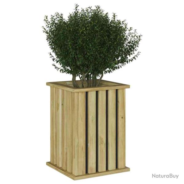 Jardinier en bois de pin trait�, 33 x 33 x 45 cm