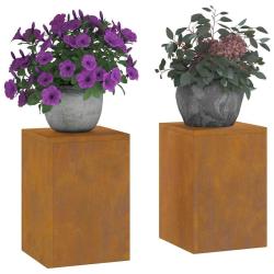 Supports de Plantes Ext&eacute;rieurs Pillar 2 pcs 24x24x35 cm Acier R&eacute;sistant aux Intemp&eacute;ries