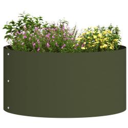 Pot de fleurs vert olive Vert olive M&eacute;tal Moyen Durable