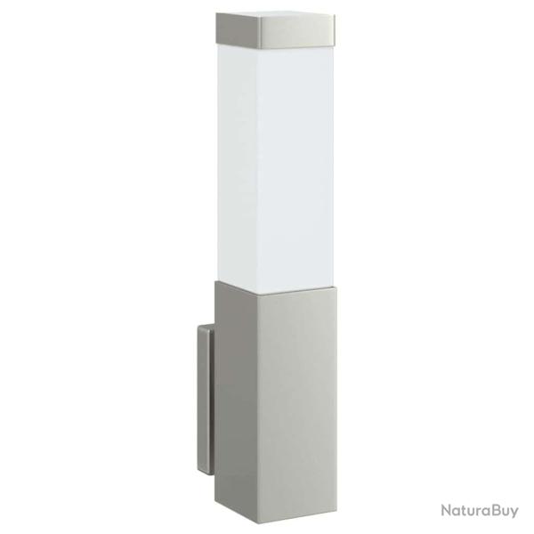 Appliques murales ext�rieures 2 pcs argent en acier inoxydable IP44