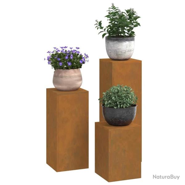 Supports de Plantes d'Ext�rieur Pillar 3 pcs Acier R�sistant aux Intemp�ries