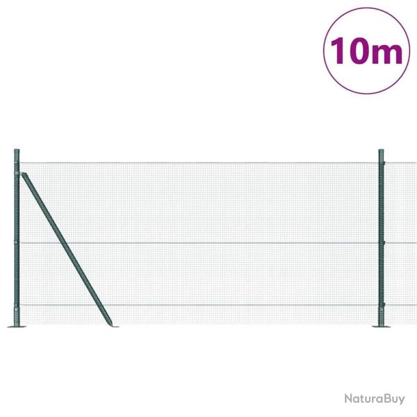 Ensemble de poteaux de cl�ture Pack de 2 Vert M�tal Durable