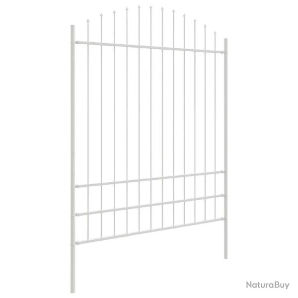 Cl�ture de jardin , sommet en arc blanc, 1,7x2 m en acier.