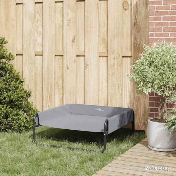 Lit pour chien surlev Gris clair L tissu Oxford et acier