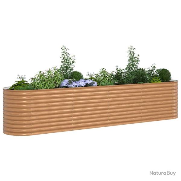 Jardini�re de jardin sur�lev�e Effet bois Acier galvanis�