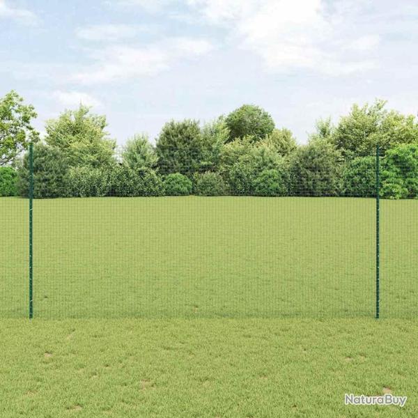 Ensemble de Cl�tures de Jardin 2 Pce Vert M�tal 25 x 1,5 m