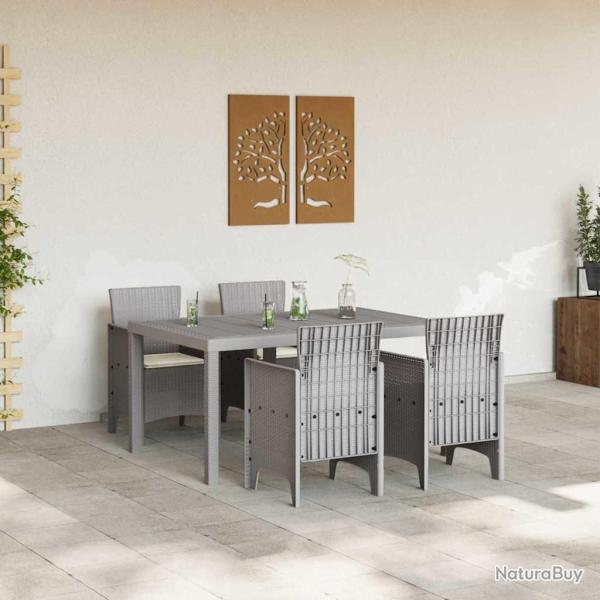 Set de salle � manger de jardin 5 pcs Gris clair