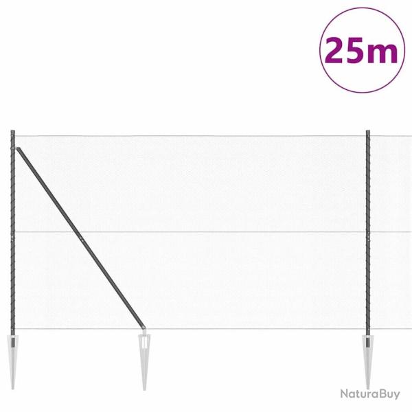 Cl�tures Set de 2 Gris M�tal 25 x 1,5 m Durable