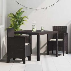 Ensemble de salle &agrave; manger de jardin 3 pcs Marron