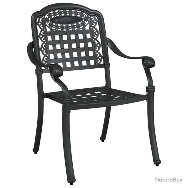 Chaises de jardin 2 pcs Noires en aluminium moul�
