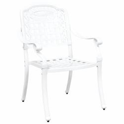 Chaises de jardin 2 pcs en aluminium blanc moulé