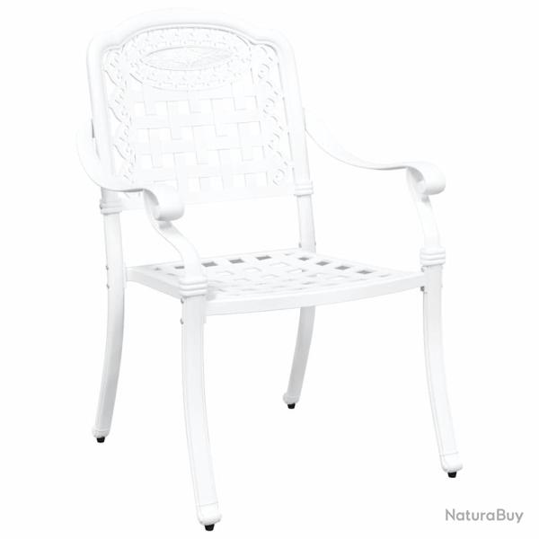 Chaises de jardin 2 pcs en aluminium blanc moul