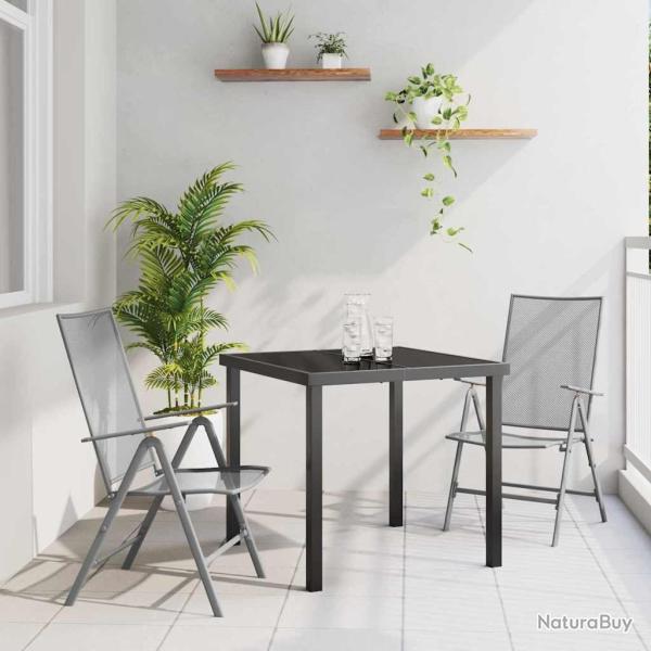 Set de jardin 3 pi�ces en acier anthracite