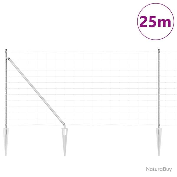 Cl�ture de Champ 1,2 x 25 m en Acier Galvanis�