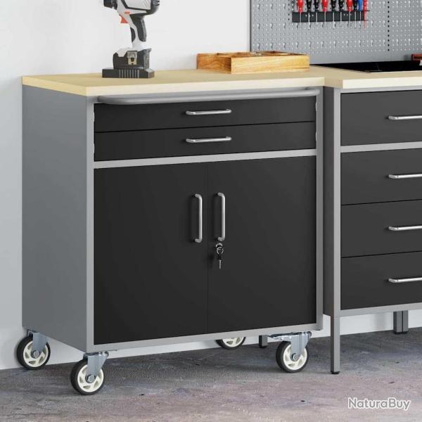 Armoire � outils avec roues et portes verrouillables 75x45x85 cm Acier