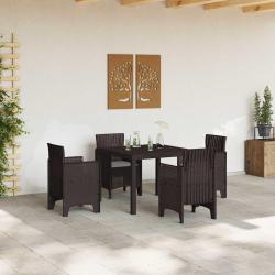 Set repas jardin 5 pcs Marron Plastique