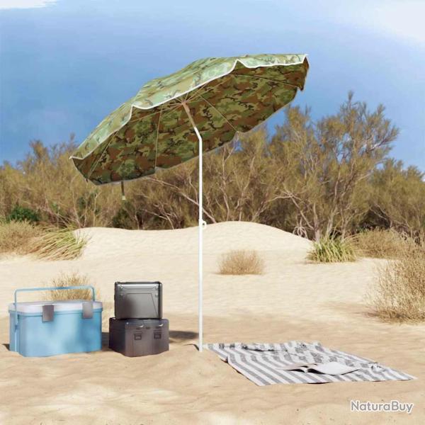 Parasol de plage camouflage 161 x 193 cm avec poteau en mtal