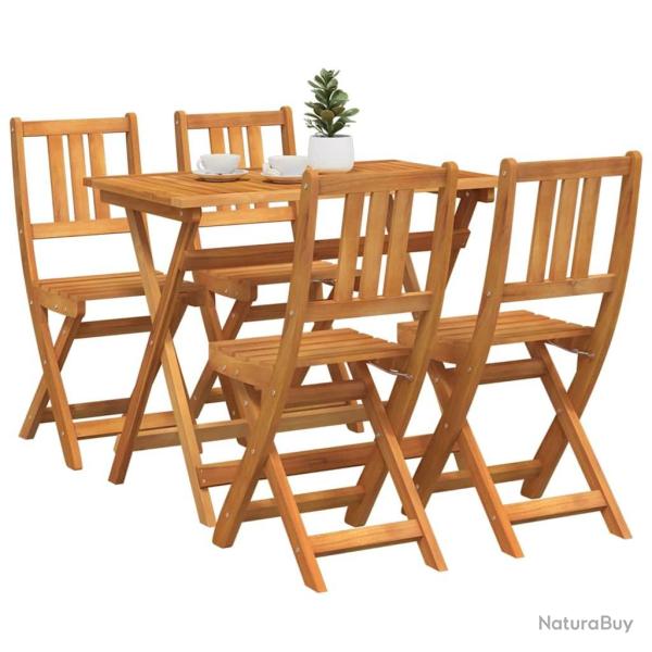 Ensemble Bistro de Jardin 4 Pi�ces Pliable en Bois Massif d'Acacia vidaXL