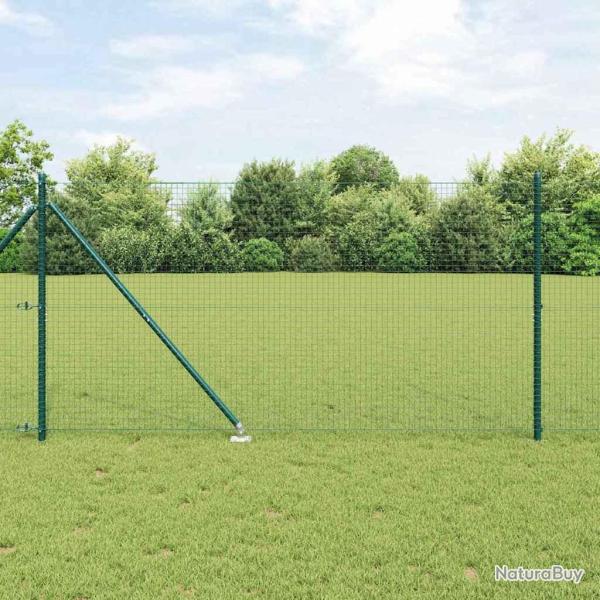 Cl�ture en Fil Soud� avec 13 Piques d'Ancrage Verte 1.4x25 m Acier