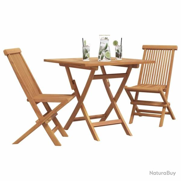 Ensemble Bistro de Jardin Pliable 3 Pi�ces en Bois d'Acacia Massif