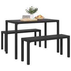 Ensemble de salle &agrave; manger pour jardin 3 pcs Anthracite Acier