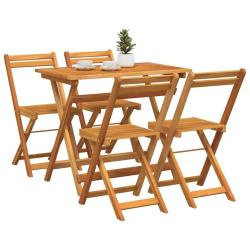 Ensemble Bistro Pliable 5 Pi&egrave;ces en Bois Massif Acacia