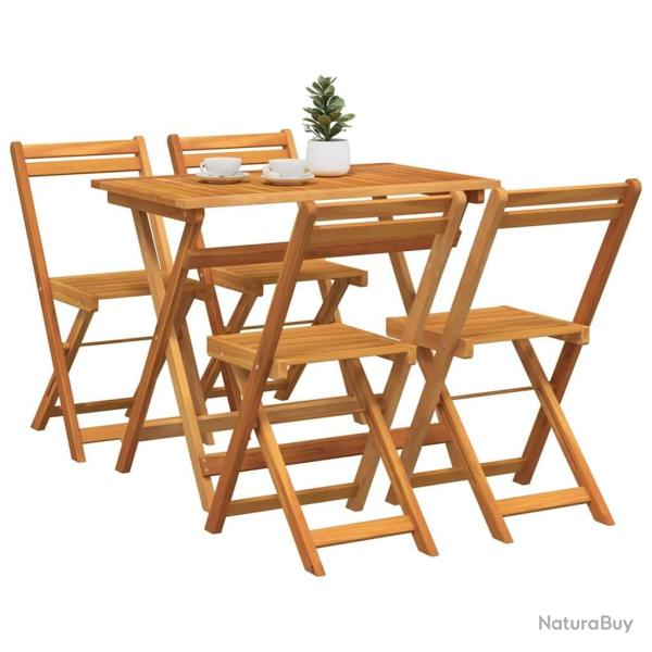 Ensemble Bistro Pliable 5 Pi�ces en Bois Massif Acacia