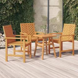 Chaises &agrave; manger de jardin lot de 3 bois massif d'acacia
