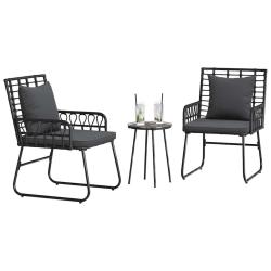 Ensemble de salle &agrave; manger pour jardin 3 pcs Noir, Anthracite