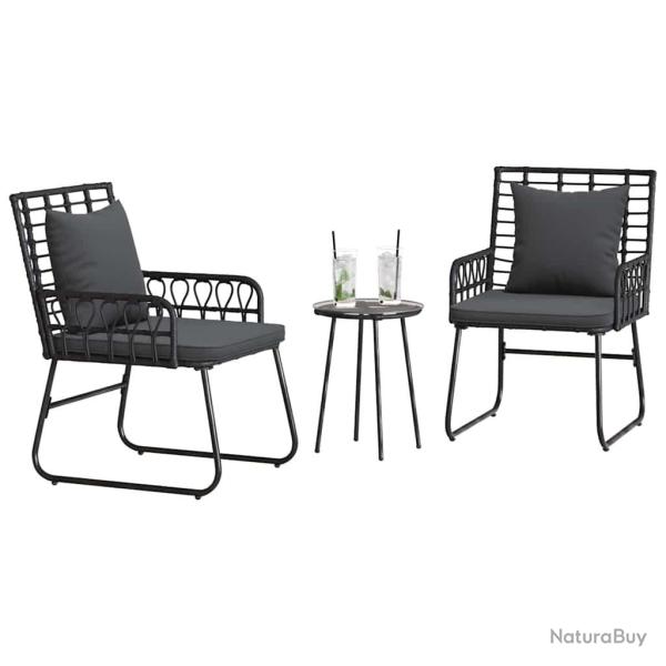 Ensemble de salle � manger pour jardin 3 pcs Noir, Anthracite