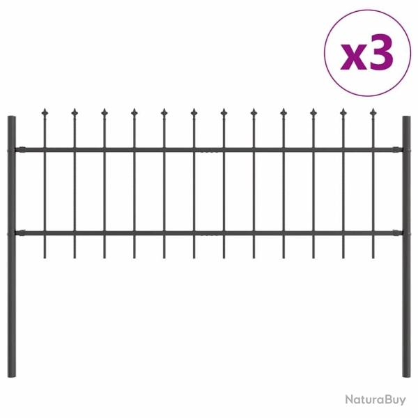 Cl�ture de jardin Gris 5.1 x 1 m Acier