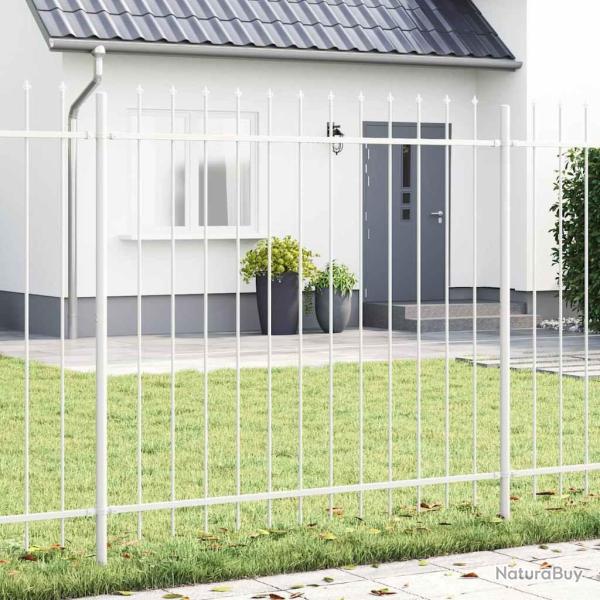 Cl�ture de jardin Blanc 5.1 x 1 m Acier enduit de poudre