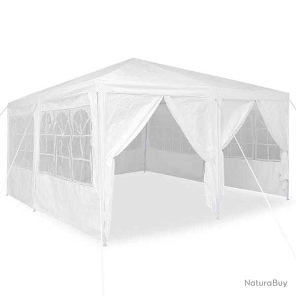 Tente de fte avec 8 cloisons blanches, 4x4 m en PE