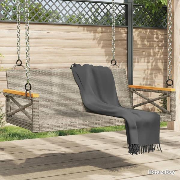 Balancelle gris 109x62x40 cm r�sine tress�e