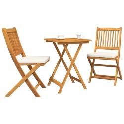 Set de bistro de jardin en 3 pi&egrave;ces en bois d'acacia