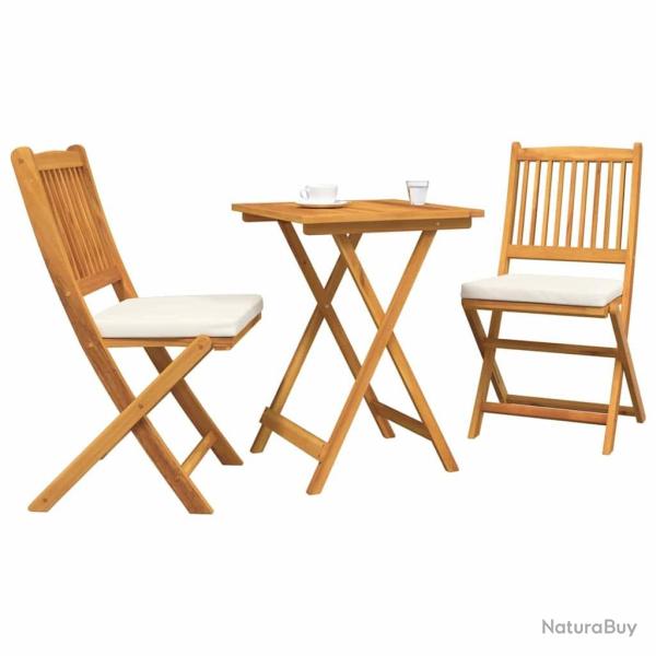 Set de bistro de jardin en 3 pi�ces en bois d'acacia