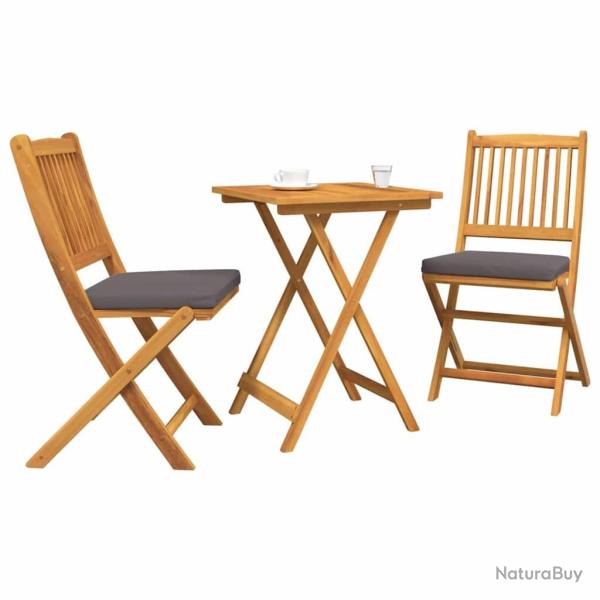 Ensemble bistro de jardin 3 pi�ces en bois massif d'acacia vidaXL