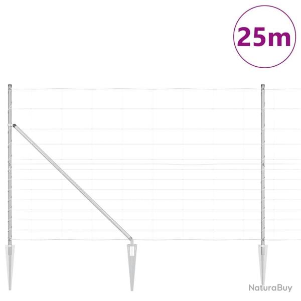 Cloture de champ 1,5 x 25 m en acier galvanis�