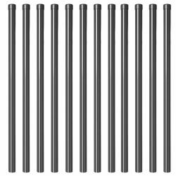 Poteaux de clôture 12 pcs Gris 110 cm Acier peint par poudre