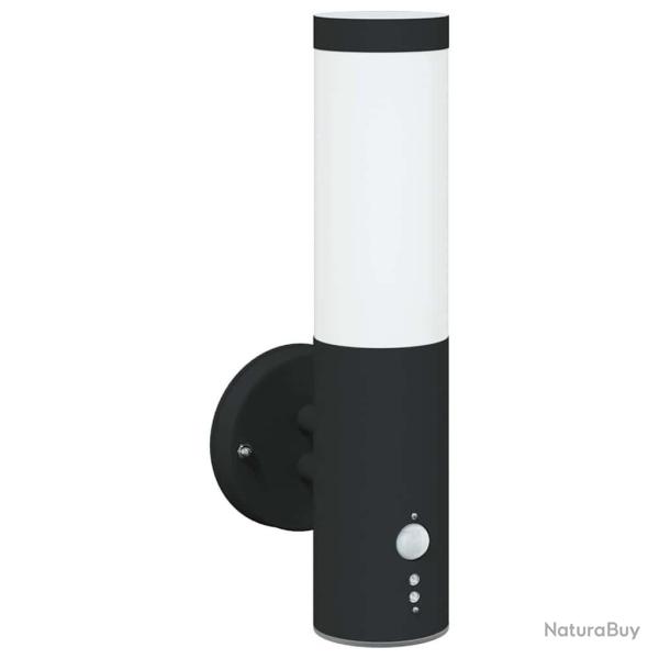 Applique murale ext�rieure avec capteur 2 pcs Noir Acier inoxydable IP44