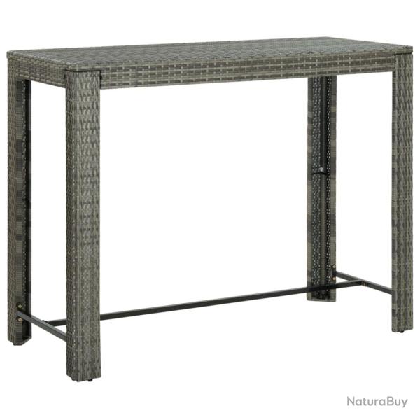 Table de bar de jardin Gris 140,5x60,5x110,5 cm R�sine tress�e