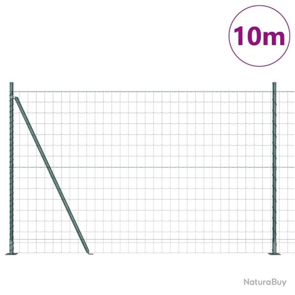 Cl�ture Euro avec 7 poteaux � flasque 1,6 x 10 m en acier galvanis�